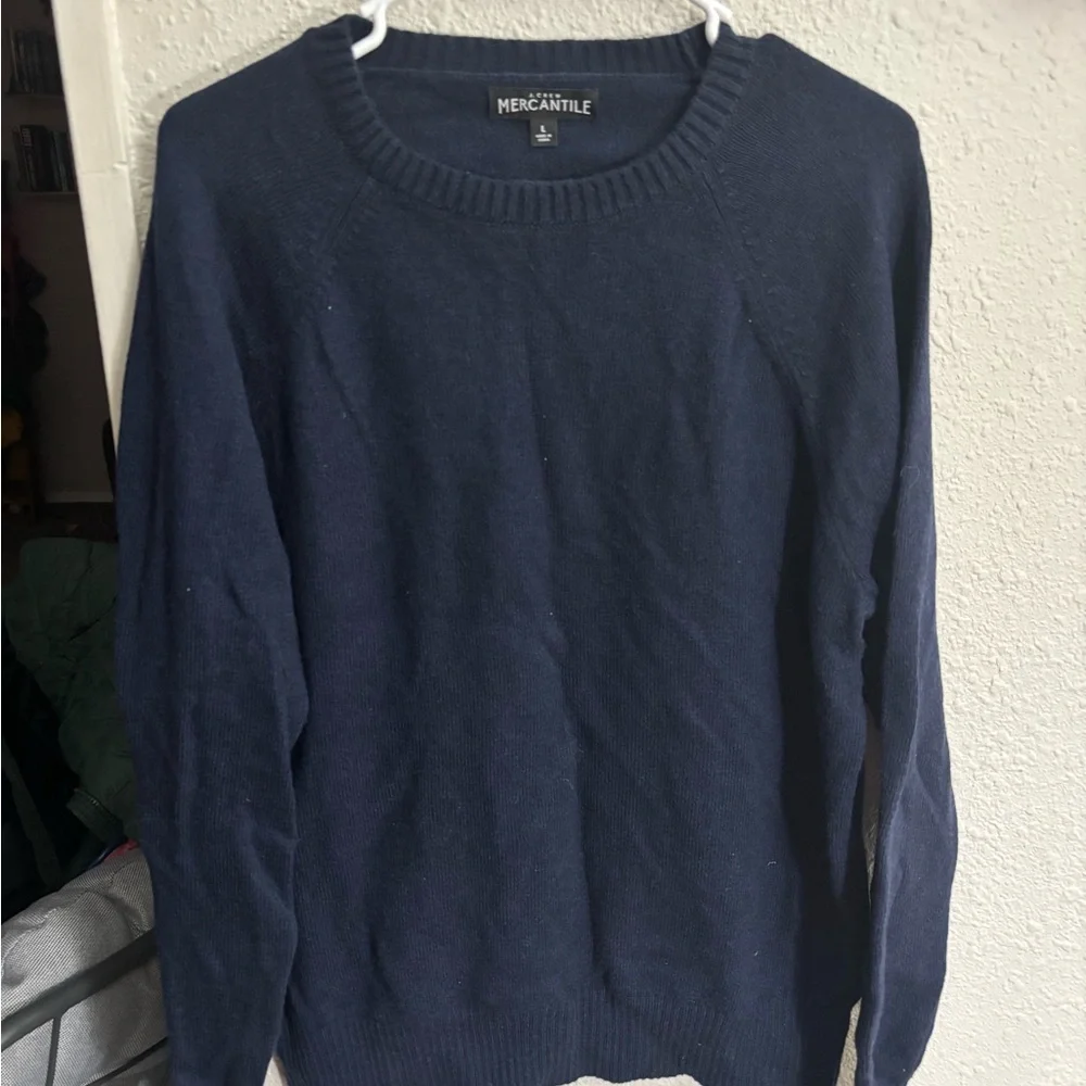 J. Crew Men's Navy Crewneck Sweater Size Large